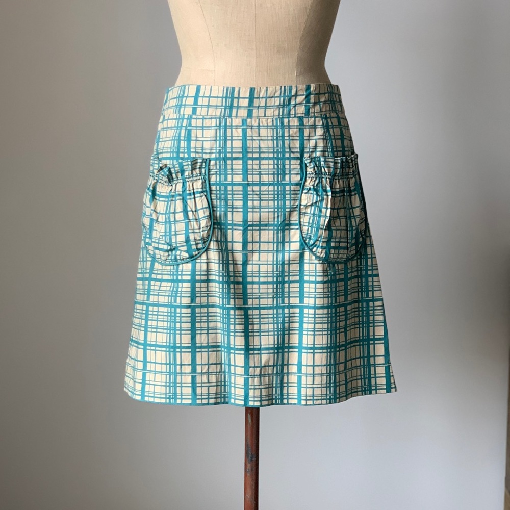 Anthrolopologie Girls from Savoy Windowpane Skirt